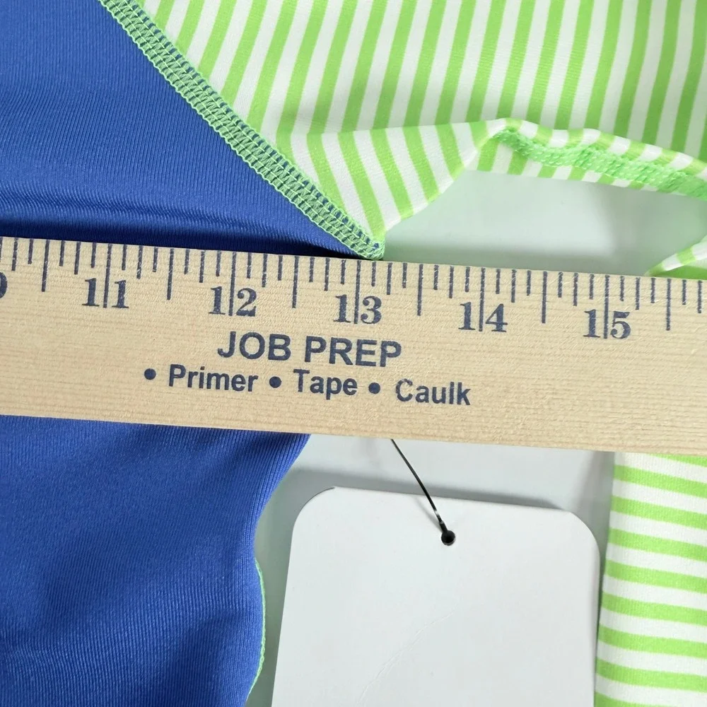 Little Dolfin Kids Mock Neck Long Sleeve Swim Rash Guard‎ Blue Stripe Size 5